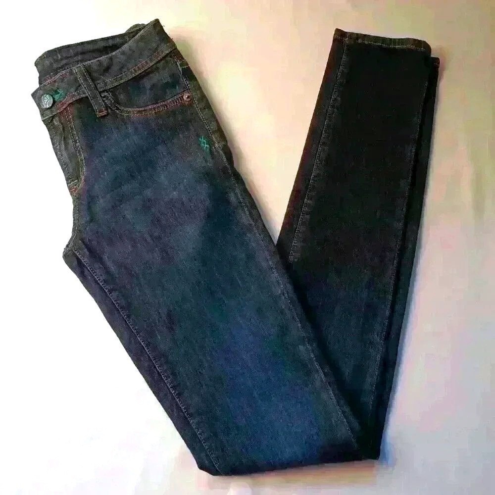 Genetic Denim Womens The Shane Skinny Jeans Dark Wash Size 27/4 Low Rise Y2K